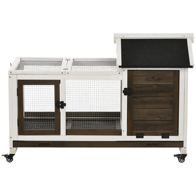 Rabbit Cage with Wheels, Tray for Indoor Outdoor