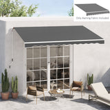 10' x 8' Retractable Awning Fabric Replacement Outdoor Sunshade Canopy Awning Cover