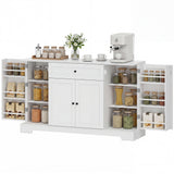 Armoire de rangement de cuisine moderne de 44 po avec tiroir, étagères réglables, garde-manger petite cuisine avec portes de rayons
