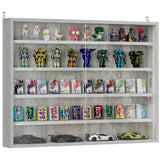 5-Tier Display Cabinet, Shot Glass Display Case, Glass Curio Cabinet with 2 Glass Doors and 4 Adjustable Shelves