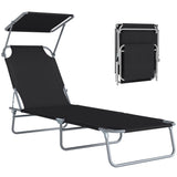 Outdoor Lounge Chair, Adjustable Folding Chaise Lounge