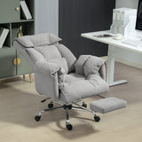 High Back Office Chair, Reclining Desk Chair with Footrest, Swivel Base, Rolling Wheels