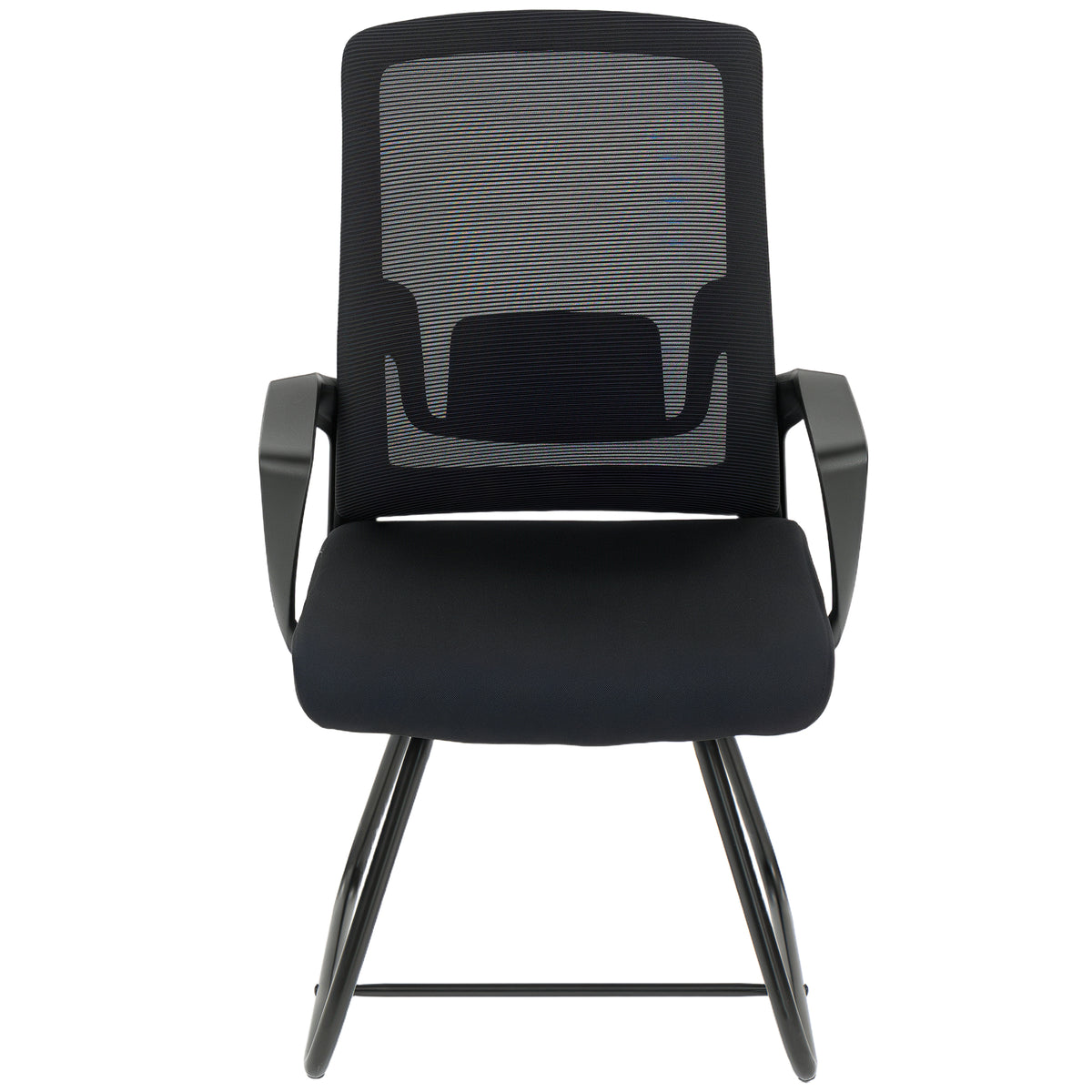 Desk Chair, Desk Chair No Wheels with Mesh Back, Lumbar Support, Metal Base for Reception