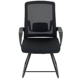 Desk Chair, Desk Chair No Wheels with Mesh Back, Lumbar Support, Metal Base for Reception