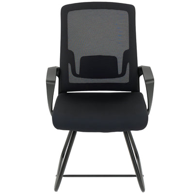 Desk Chair, Desk Chair No Wheels with Mesh Back, Lumbar Support, Metal Base for Reception