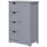 Bathroom Storage Cabinet, Floor Cabinet with Adjustable Shelf and 4 Drawers