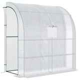 7' x 3' x 7' Outdoor Lean-to Walk-In Greenhouse w/ Roll-up Mesh Windows, Zipper Door and 3-Tier Shelves