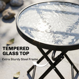 Ensemble de 3 Chaises Berçantes de Patio, Chaises Berçantes Pliantes d'Extérieur et Table Ensemble Bistro avec Siège et Dossier Maille Respirante, Appuie-tête pour Parc