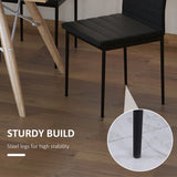 Chaises de salle à manger dossier haut, chaises d'appoint modernes en cuir PU rembourré avec pieds métalliques pour cuisine