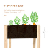 46'' x 24'' Raised Garden Bed, Wooden Elevated Planter Box with Non-Woven Liner for Vegetable