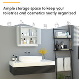 Wall Mounted Bathroom Medicine Cabinet Mirrored Cabinet with Hinged Door 2-Tier Storage Shelves