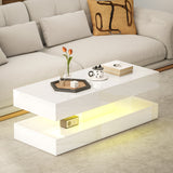 Table basse avec éclairage LED ajustable
