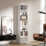 7-Tier Bookcase, Display Shelf Unit with Adjustable Shelf and Cabinet