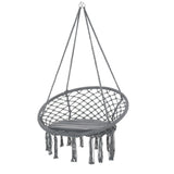 Patio Hammock Chair, Hanging Rope Hammock Swing for Indoor & Outdoor Use with Backrest