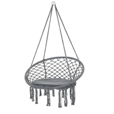 Patio Hammock Chair, Hanging Rope Hammock Swing for Indoor & Outdoor Use with Backrest