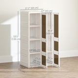 Portable Wardrobe, Foldable Plastic Closet with 5 Compartments, Hanging Rod and Magnetic Doors