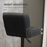 Swivel PU Leather Barstools Set of 2 Adjustable Bar Stools with Footrest Back for Kitchen Counter Dining Room