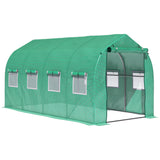 13'x6.6'x6.6' Polytunnel Greenhouse Walk in Greenhouse with Windows, Door & Wind Resistance Level 5