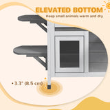 2-Storey Outdoor Cat House, Wooden Catio with Openable Roof