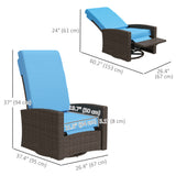 Outdoor Rattan Wicker Lounge Chair with Footrest & Soft Cushion for Patio