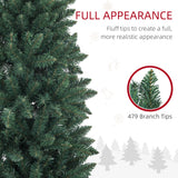 Sapin de Noël artificiel crayon de 6 pi avec 479 pointes de branche et base en acier