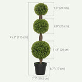 Ensemble de 2 topiaires en forme de boule de buis artificiel