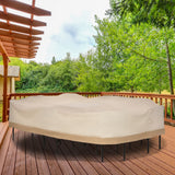 Housse pour ensemble table et chaise patio ovale 129,9 pouces