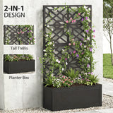 Metal Raised Garden Bed with Trellis for Climbing Plants