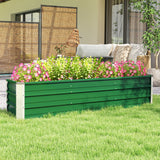 6' x 1.5' x 1.3' Galvanized Raised Garden Bed, Elevated Large Metal Planter Box w/ Install Gloves
