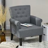 Fauteuil, Fauteuil d'appoint en tissu, Fauteuil de salon moderne avec pieds en bois et accoudoirs roulés pour chambre à coucher