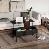 Table basse moderne de 99 cm avec plateau relevable et compartiment de rangement caché