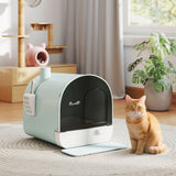 Cat Litter Box with Lid, Removable Tray