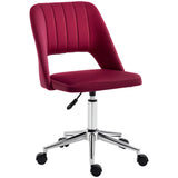 Mid Back Office Chair Velvet Fabric Swivel Scallop Shape Computer Desk Chair
