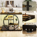 4-Tier Entryway Table with Charging Station LED Lights 39