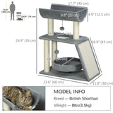 Small Cat Tree with Perch, Bed