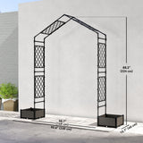 Garden Arch Outdoor Trellis Arbor with 2 Planter Boxes