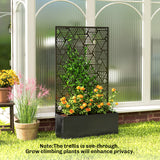 Metal Planter Box with Trellis, 44.5