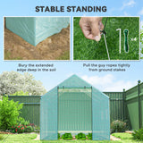 6.6' x 10' x 6.6' Walk-in Tunnel Greenhouse UV-resistant Wind Resistant Green House with Door and Mesh Windows