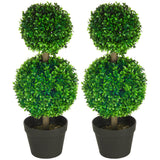 Lot de 2 arbres topiaires en buis artificiel