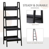 Set of 2, 4 Tier Ladder Shelf Bookcase, Multi-Use Display Rack, Storage Shelving Unit Display Stand