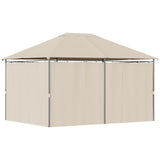 Gazébo patio acier toit souple 13' x 10' chapiteau fête tente avec 6 rideaux amovibles et trous de drainage