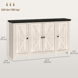 Rustic Sideboard, Buffet Cabinet with Adjustable Shelves for Living Room