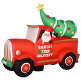 6ft Christmas Inflatable Santa Claus Driving A Truck with LED Lights