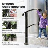 1-3 Step Handrails for Outdoor Steps, Metal Outdoor Stair Railing with Installation Kit