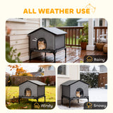 Outdoor Cat House, Foldable Feral Kitty Shelter for Kittens
