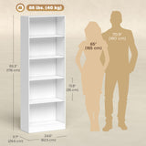 5-Tier Bookcase, Storage Bookshelf with Adjustable Shelves