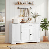 Armoire de rangement de cuisine moderne de 44 po avec tiroir, étagères réglables, garde-manger petite cuisine avec portes de rayons