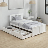 Pine Twin Bed Frame, Wood Storage Bed Frame with Drawers