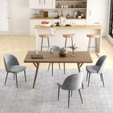 Modern Dining Chairs, Mid-Back Velvet-touch Upholstery Side Chair, Set of 4