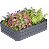 Galvanized Raised Garden Bed, 4' x 3' x 1' Outdoor Metal Planter Box